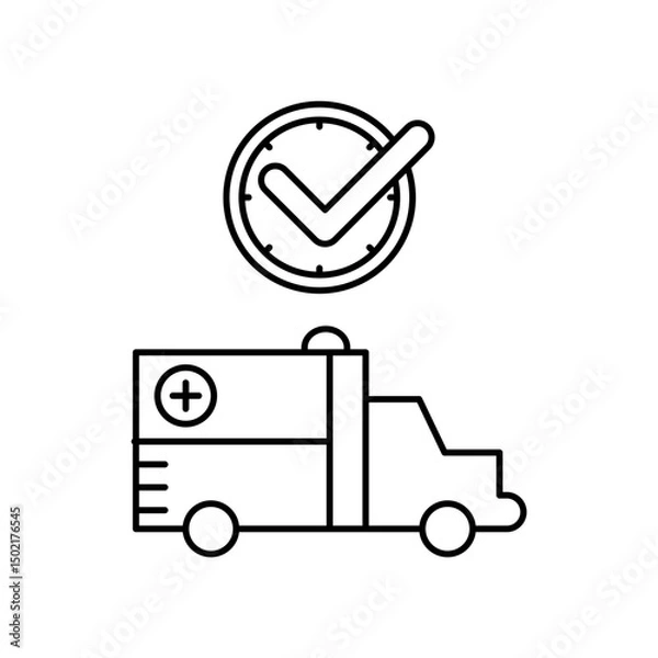 Fototapeta ambulance icon design on time