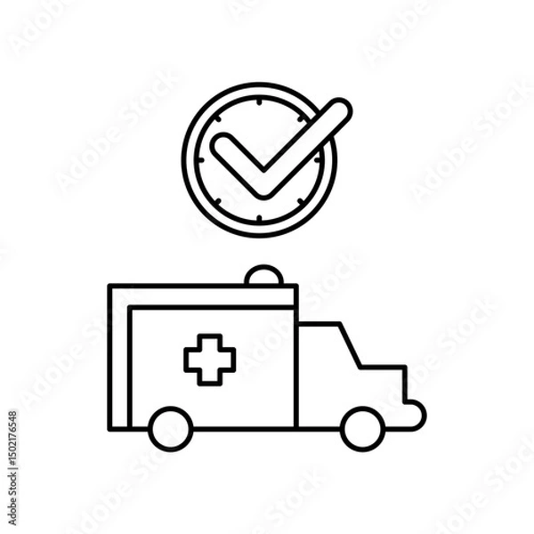 Fototapeta ambulance icon design on time