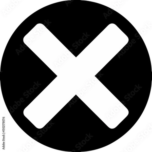 Obraz Black Circle X Mark Icon Graphic