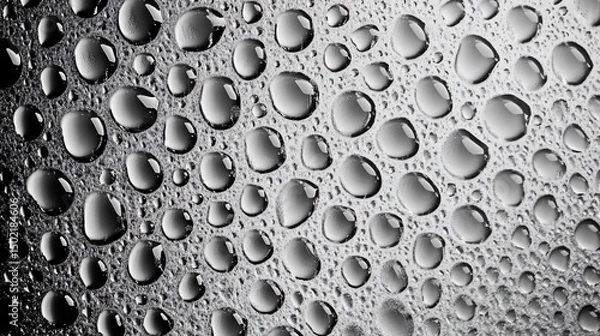 Fototapeta Close-up of Water Droplets on a Textured Surface, Evoking Freshness