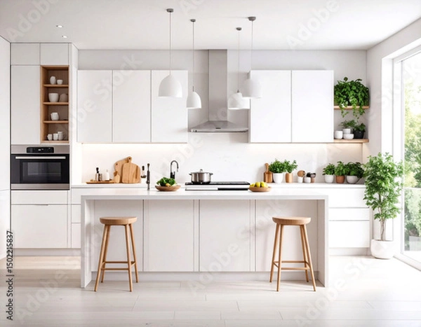Fototapeta 모던하고 미니멀한 주방 인테리어