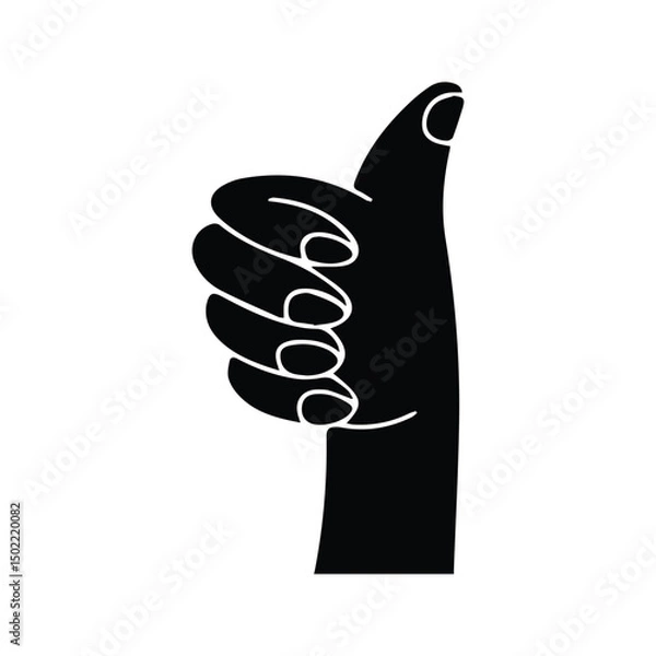 Obraz Thumbs Up Icon. Hand With Thumbs Up Gesture Illustration. Ok And Agree Sign. Support And Like Symbol.