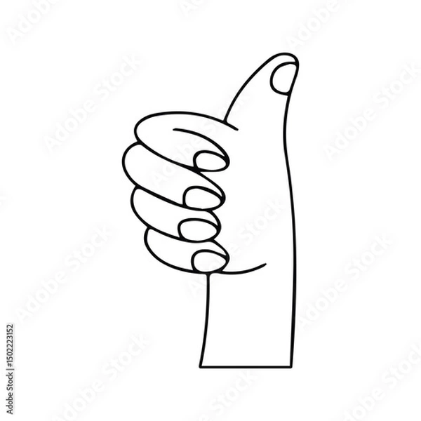Obraz Thumbs Up Icon. Hand With Thumbs Up Gesture Illustration. Ok And Agree Sign. Support And Like Symbol.