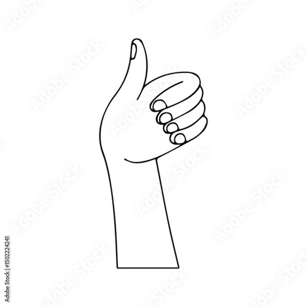 Obraz Thumbs Up Icon. Hand With Thumbs Up Gesture Illustration. Ok And Agree Sign. Support And Like Symbol.