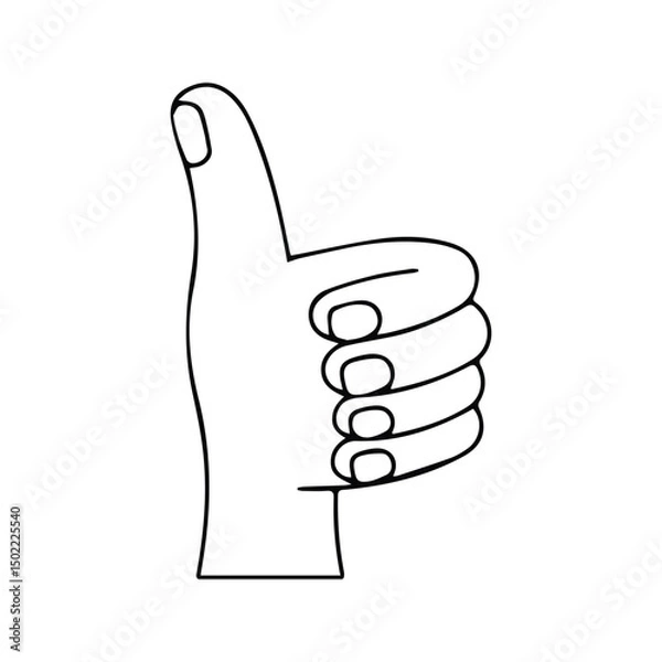 Obraz Thumbs Up Icon. Hand With Thumbs Up Gesture Illustration. Ok And Agree Sign. Support And Like Symbol.