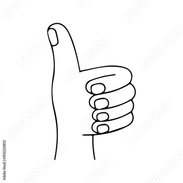 Obraz Thumbs Up Icon. Hand With Thumbs Up Gesture Illustration. Ok And Agree Sign. Support And Like Symbol.