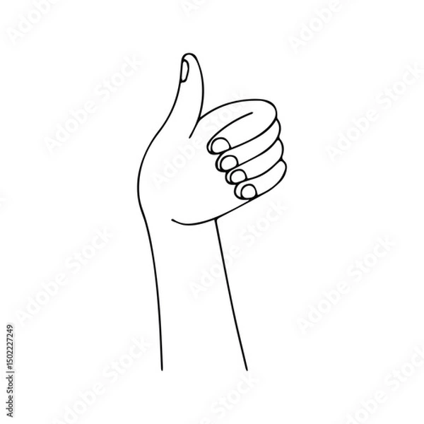 Obraz Thumbs Up Icon. Hand With Thumbs Up Gesture Illustration. Ok And Agree Sign. Support And Like Symbol.