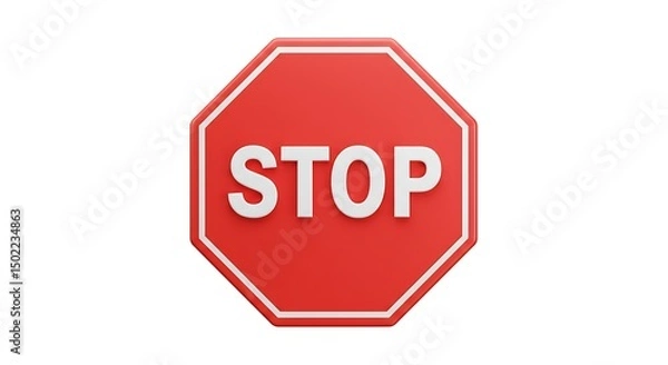 Fototapeta stop sign isolated on white