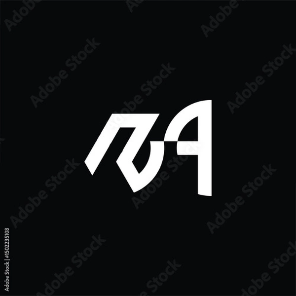 Obraz Flat monogram logo with NA letters, designed for professional branding, startups, or modern businesses that value clarity, simplicity, and strong identity design.