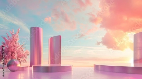 Fototapeta Dawn of the Pastel Metropolis