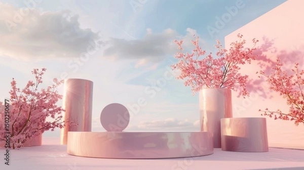 Fototapeta Dawn of the Petal-Powered Platform