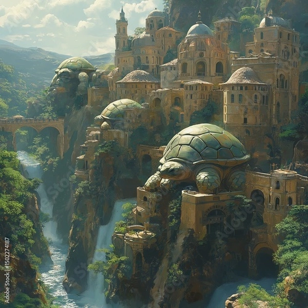 Fototapeta monastery in meteora greece,generative ai illustration
