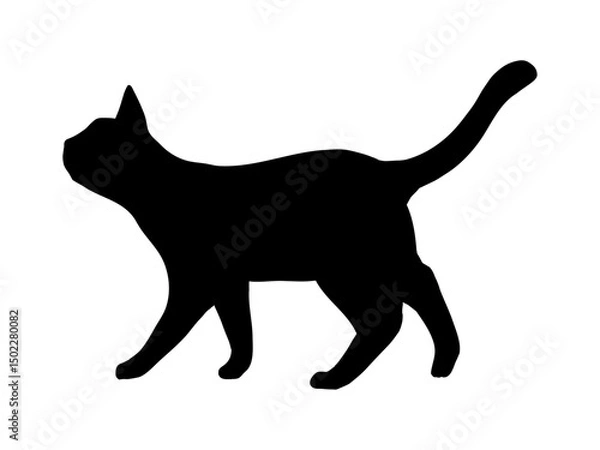 Obraz cat silhouette 9　歩くネコ　横向き　シルエット