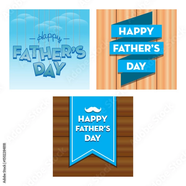 Obraz fathers day background vector set