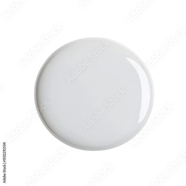 Fototapeta White blank badge. Glossy round button. Pin badge mockup isolated on white background. Ai Generated Images