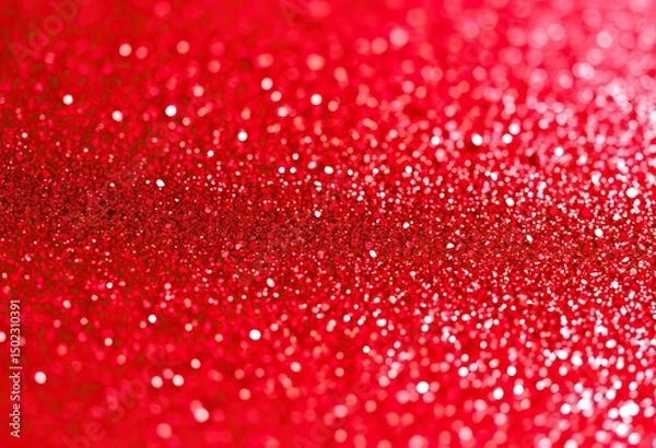 Fototapeta Close-up view of red glitter texture.