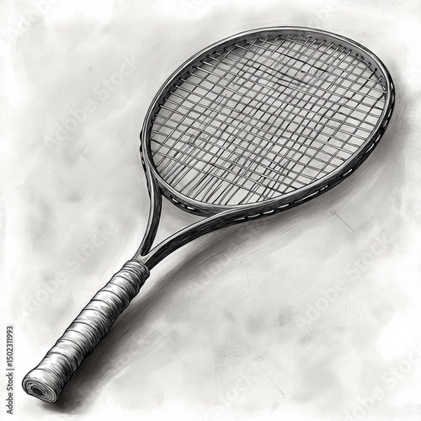 Fototapeta tennis racket and ball,generative ai illustration