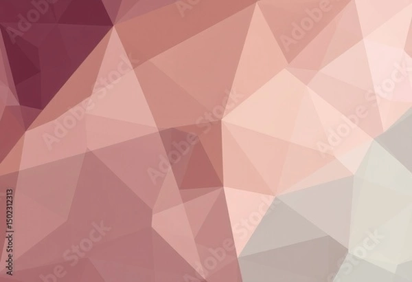 Fototapeta Abstract geometric pattern of overlapping triangles in muted tones.