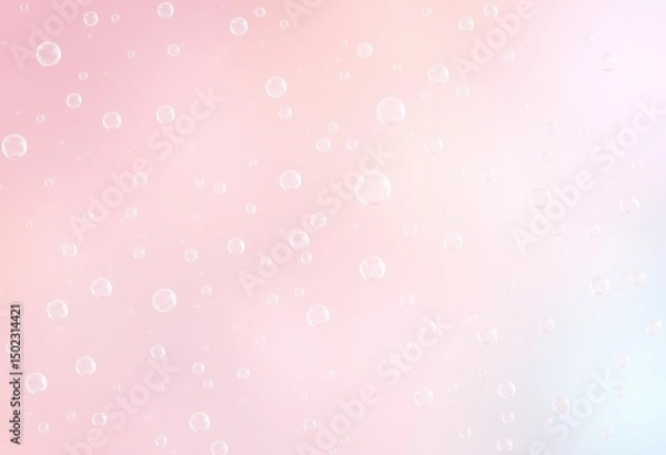 Fototapeta Delicate light pink background with translucent bubbles.