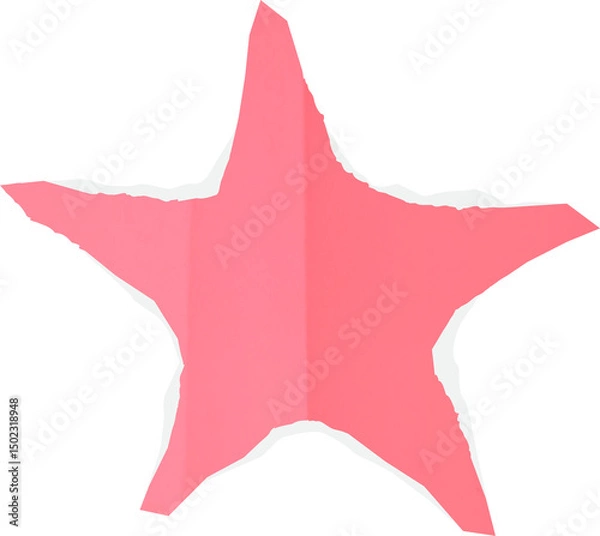 Obraz Torn paper star sheet crumpled realistic. Ripped fragments for collage, banner, message label, text box, sticker, poster
