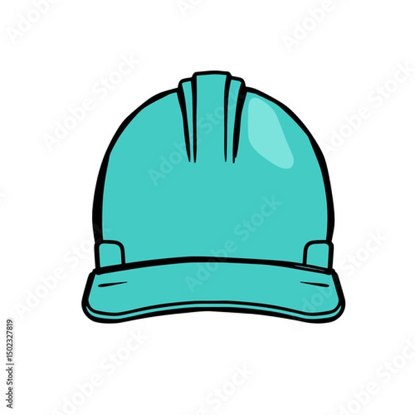 Obraz Teal hard hat safety helmet icon isolated on white background