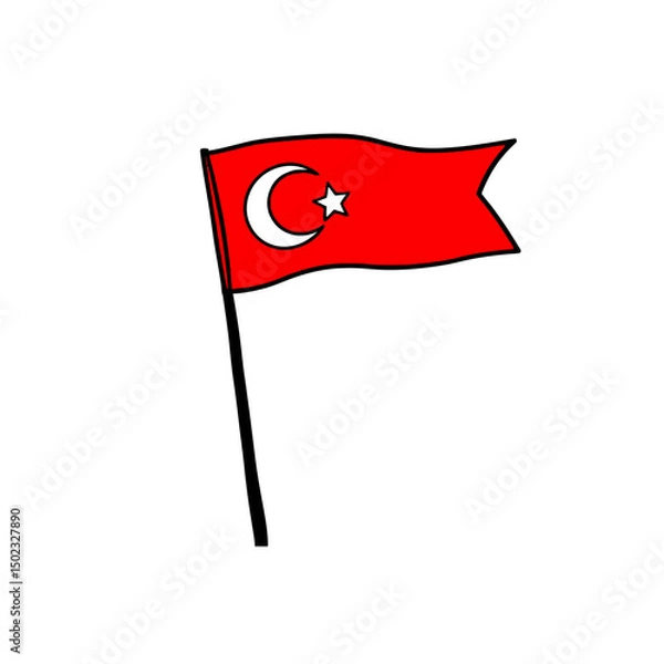 Obraz Turkish flag illustration isolated on white background