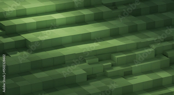 Fototapeta Green Block Pattern