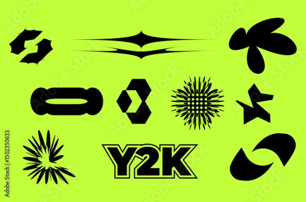 Obraz Brutalism Y2K Element Set – Abstract Vector Collection