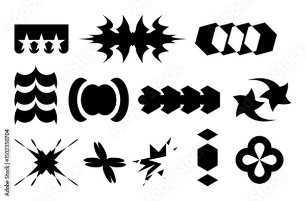 Obraz Brutalism Y2K Element Set – Abstract Vector Collection