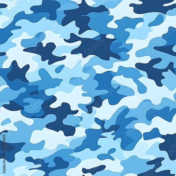 Obraz Blue camouflage design abstract modern pattern