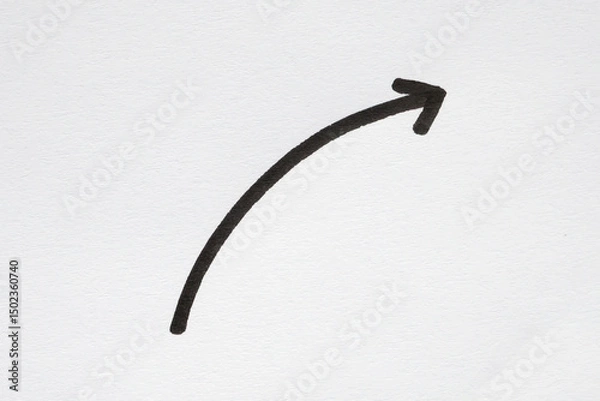 Obraz hand drawn arrow with black marker on white background