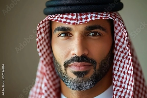 Obraz Close-up of a man wearing traditional Middle Eastern attire