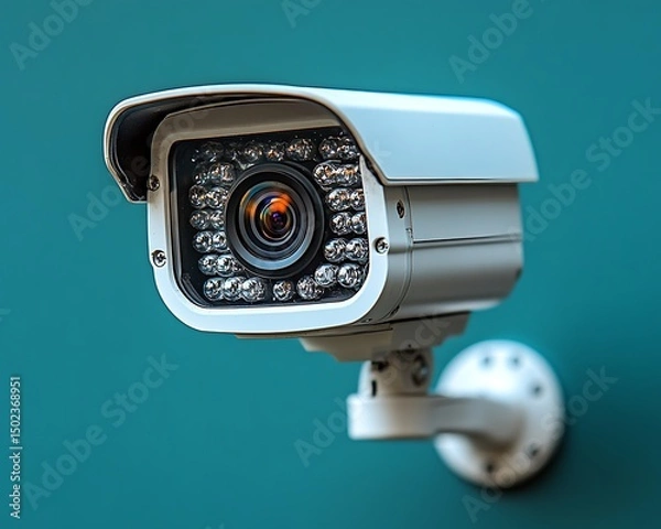 Obraz Security camera mounted on wall