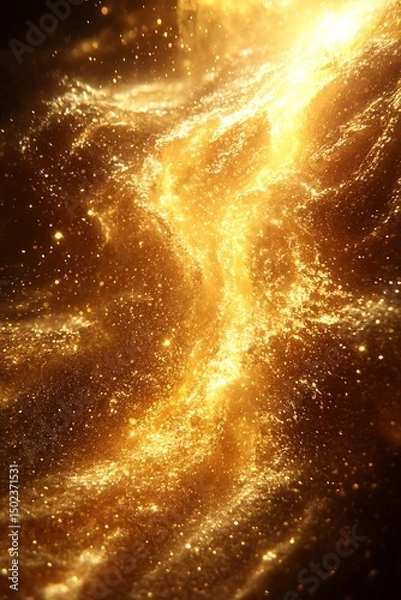 Fototapeta Abstract golden nebula