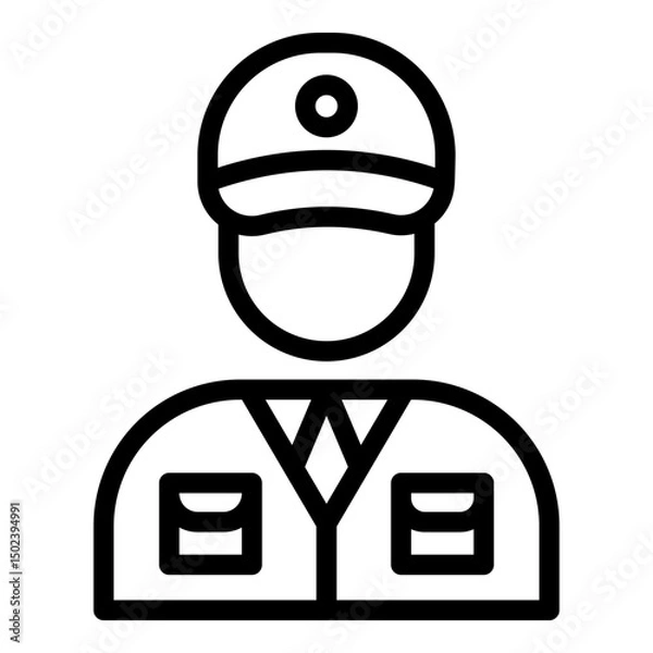 Fototapeta Security guard icon. Vector line icon