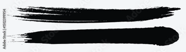 Obraz Black Brush Stroke Collection – Bold Marker and Paint Textures for Modern Graphic Layouts