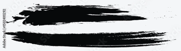 Fototapeta Grunge Brush Stroke Vector Set – Rough Black Paint Textures for Artistic and Graphic Design Use