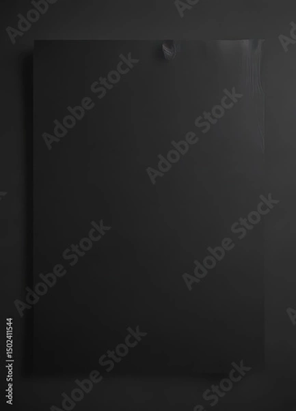 Obraz Sleek black paper sheet, subtle gloss  High-resolution texture ,  wallpaper,  presentation