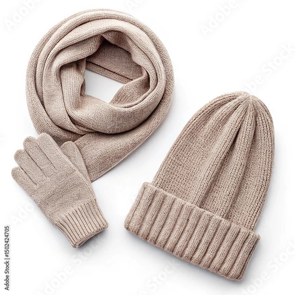 Obraz Winter gloves hat and scarf set