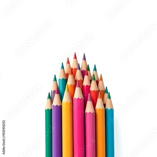 Fototapeta Colorful Pencil Tips in a Cluster