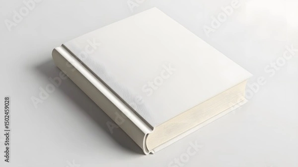 Fototapeta Blank Book Mockup: A clean, minimalist image showcasing a blank hardcover book, perfect for showcasing your book cover design or branding.