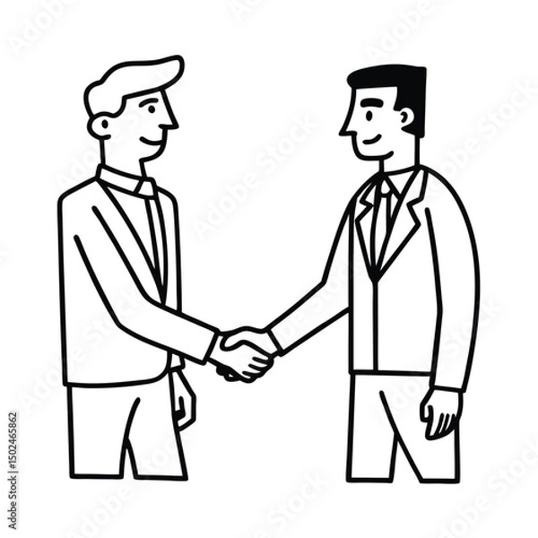 Fototapeta handshake between two figures in business attire  .eps