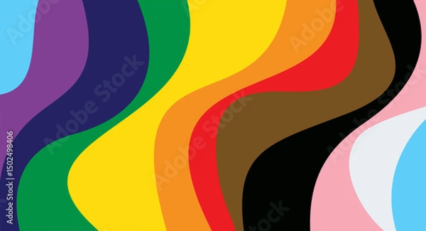 Fototapeta LGBTQIA pride rainbow abstract background vector, 
Pride month pattern for social media, ads, website 
banner, blog post
