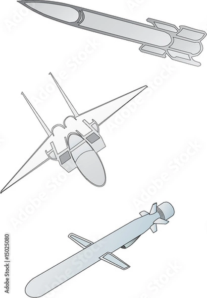 Obraz airplane rocket - vector