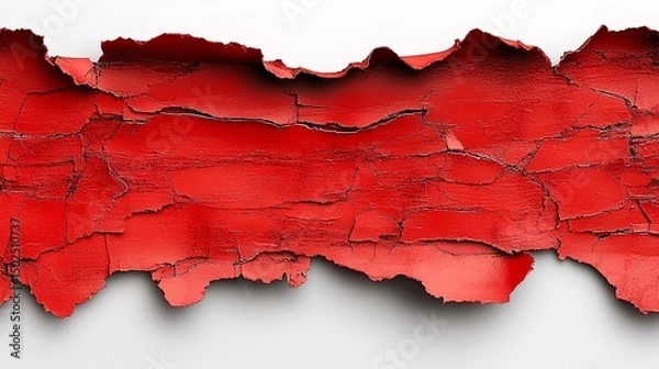 Fototapeta Abandoned dreams the crimson decay of peeling paint exposes vulnerability and lost beauty capturing raw emotion in stark