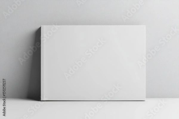 Obraz Landscape Hardcover Book Display: Blank Mock-Up Brochure on Soft Gray Background