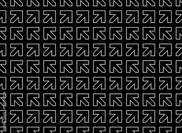 Obraz Abstract geometric pattern. A seamless vector background. White and black ornament. Graphic modern pattern. Simple lattice graphic design.
