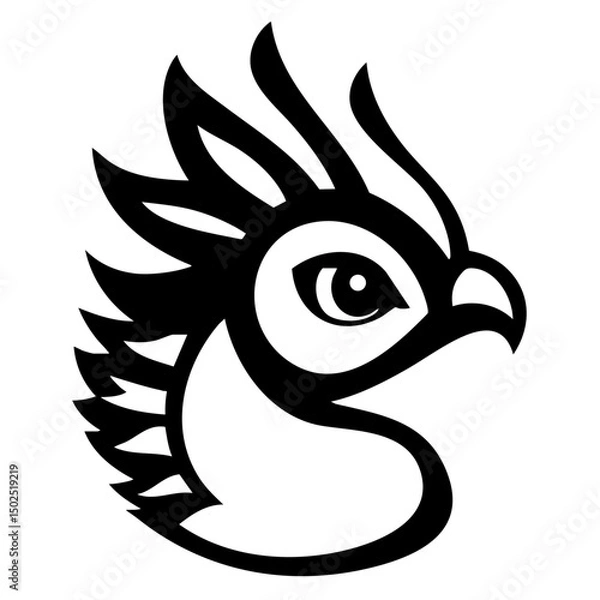 Obraz  Peacock head vector icon