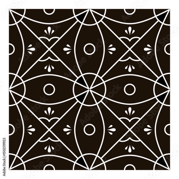 Fototapeta vector abstract pattern, folk texture, geometric seamless tile 
