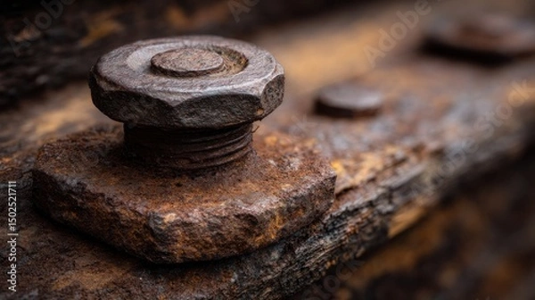 Obraz Close-up of rusty bolt and nut
